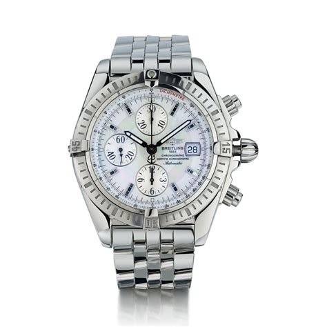 mother of pearl breitling watch